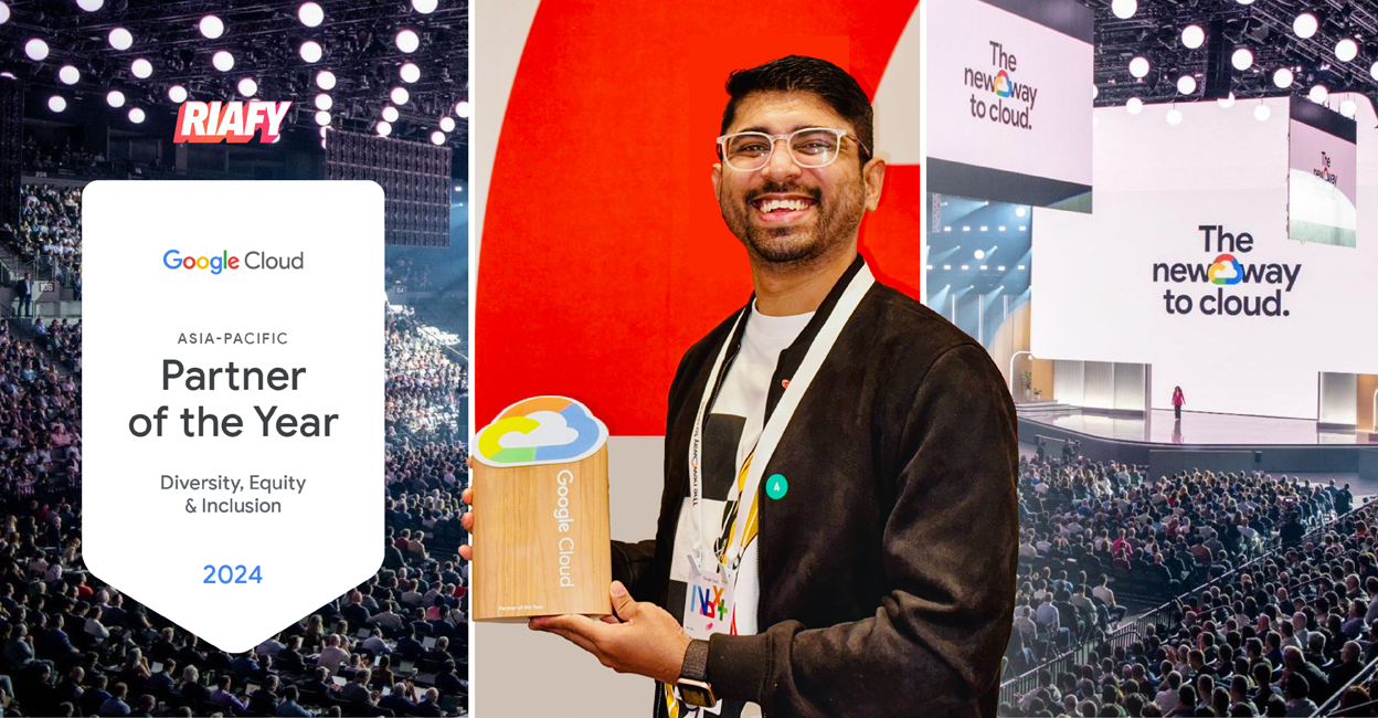 KSUM-backed Riafy Technologies CEO John Mathew receives the Google Partner of the Year in the category of Diversity, Equity & Inclusion in the Asia Pacific Region, at a ceremony in Las Vegas, US. Photo: Special arrangement.